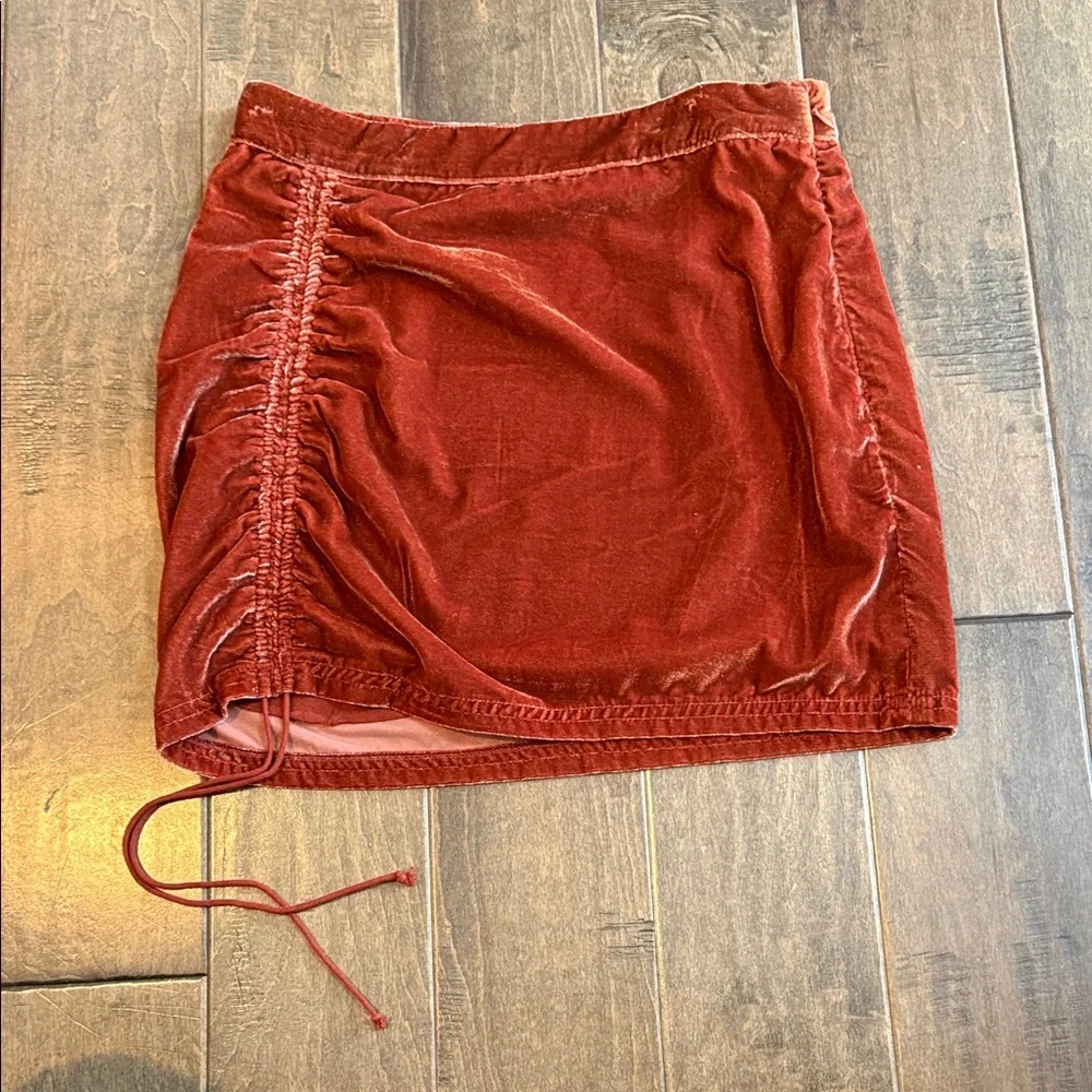 Free People Vivienne Velvet Mini Skirt Size‎ Rust US 6